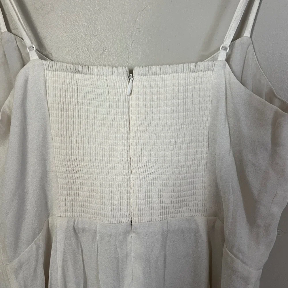 Sunday Best White Smocked Square Neck Mini Slip Dress Size S - Picture 5 of 6
